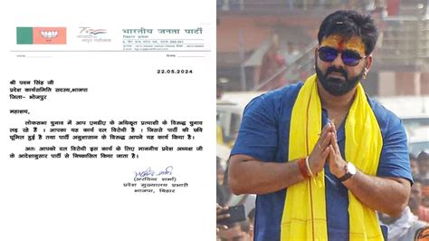 Bihar Lok Sabha Elections 2024 Bjp Expels Bhojpuri Singer Pawan Singh