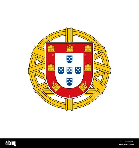 Portugal Coat Of Arm Isolated National Flag Emblem Vector Portuguese