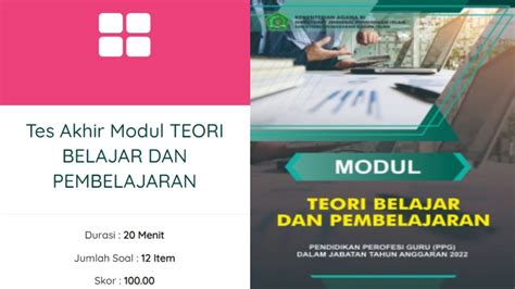 BELAJAR SOAL TES AKHIR MODUL TAM TEORI BELAJAR DAN PEMBELAJARAN