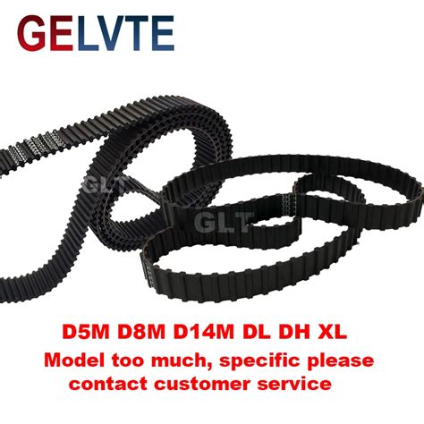 Double Sided Tooth Rubber Timing Belt D5M D8M D14M DL DXL DH T5 Black