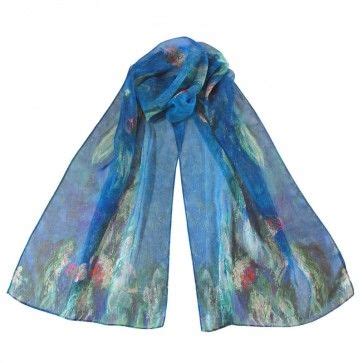 Monet Chiffon Art Scarf Water Lilies 1 Monet Water Lilies Art