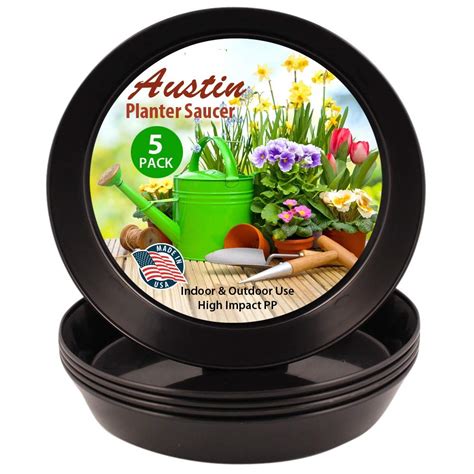 Austin Planter Plant Saucers Black Polypropylene Heavy Duty Indoor