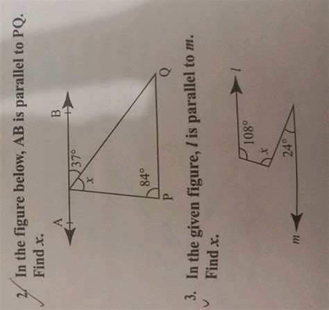 In The Figure Below Ab Is Parallel To Pq Find X In The Given Fig