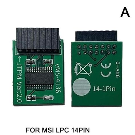 14 Pin Lpc For Msi TPM 20 carte mère multi marques Module de sécurité