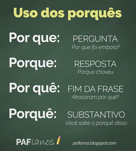 Regra Do Uso Dos Porques