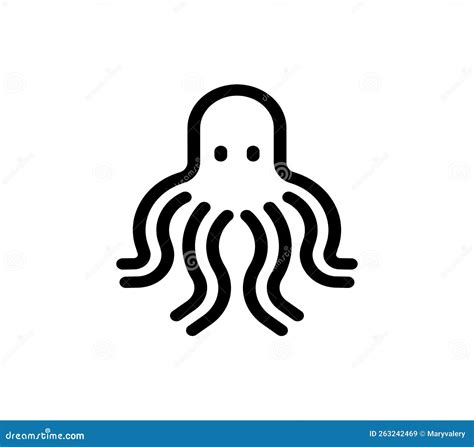 Oktopus Symbol Seetierzeichen Vektor Abbildung Illustration Von