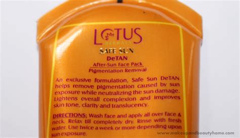 Lotus Herbals Safe Sun De Tan After Sun Face Pack Review