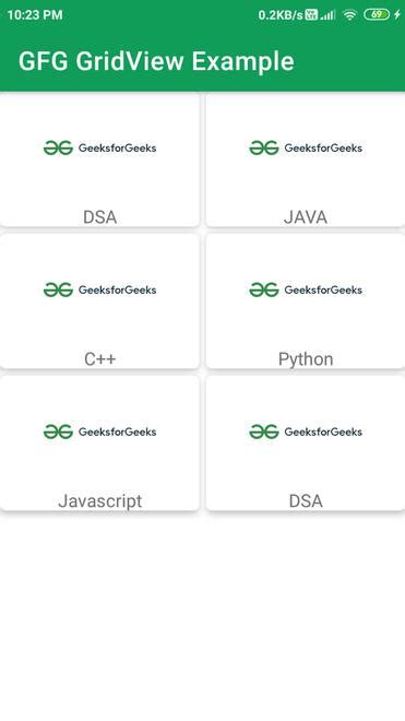 Gridview In Android With Example Geeksforgeeks