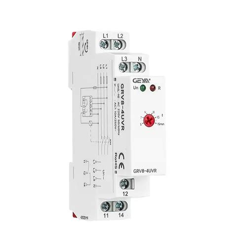 Трехфазное реле пониженного напряжения GEYA GRV8-4UVR