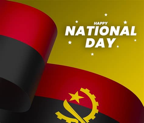 Premium PSD Angola Flag Element Design National Independence Day