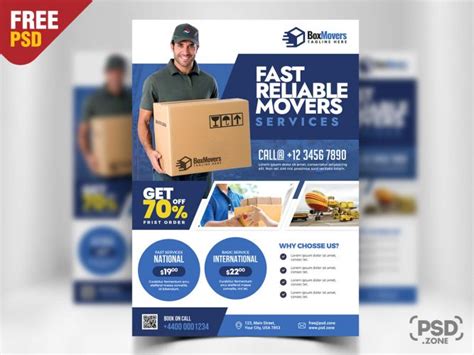 Courier And Logistics Service Flyer Psd Psd Zone