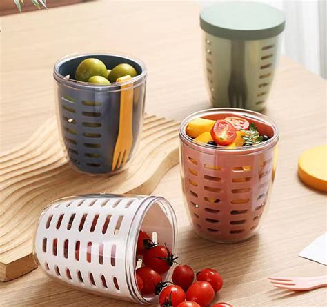 Fruit And Veggie Snack Pot With Airtight Lid