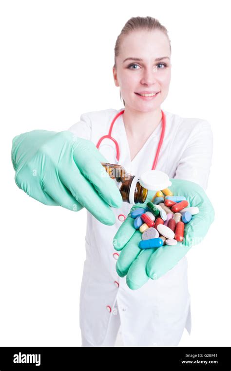 Beautiful Smiling Doctor Wearing Gloves Hi Res Stock Photography And