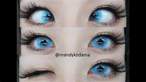 Showcase Circle Lenses Sweety Icy Blue From Uniqso On Dark Eyes