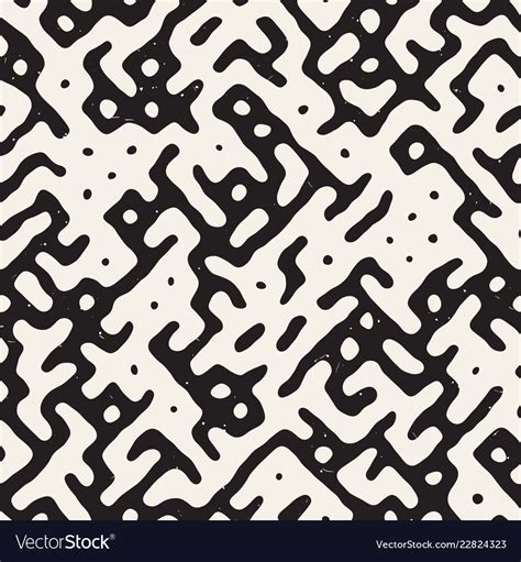 Seamless Black And White Rounded Irregular Maze Vector Image