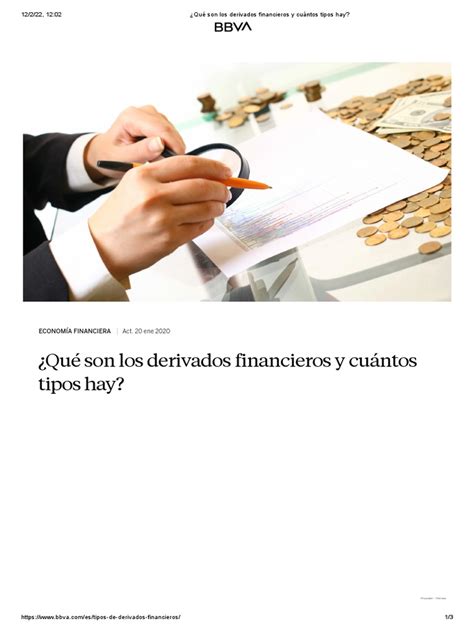 ¿qué Son Los Derivados Financieros Y Cuántos Tipos Hay Bbya Pdf