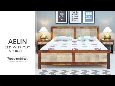 Buy Aelin Bed Without Storage King Size Walnut Finish At Off