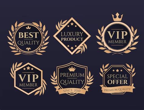 Free Vector Gradient Golden Luxury Badge Pack