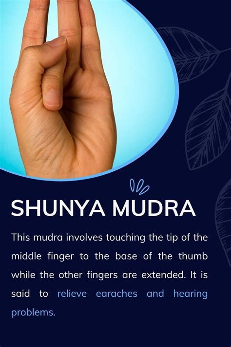 Hand mudras and their meanings: Shunya Mudra | Mudras, Hand mudras ...