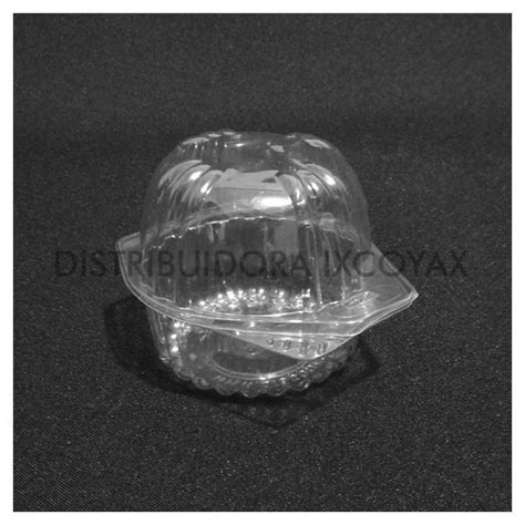 Contenedor plástico desechable transparente para cupcake individual