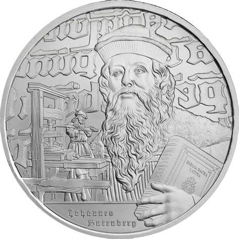 Niue Icons Of Inspiration 2024 Johannes Gutenberg 1 Oz Silber 46 56