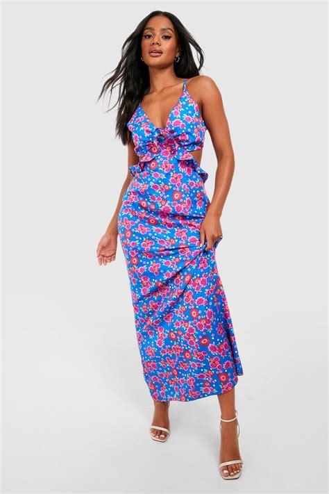 Floral Ruffle Maxi Dress Boohoo Uk