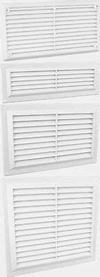 In Sizes White Plastic Louvre Duct Vent With Flyscreen Air Vent Cover