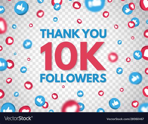 Thank You 10k Followers Background With Falling Vector Image