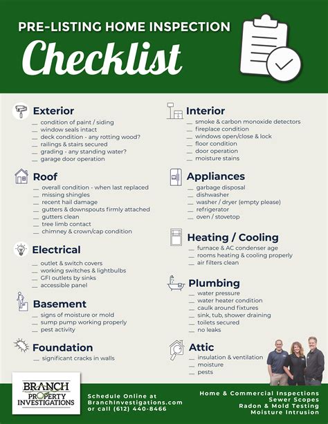 Your Pre Listing Home Inspection Checklist Branch Property Investigations