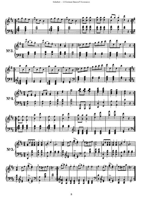 Schubert Franz Ecossaises D For Piano Free Sheet Music For