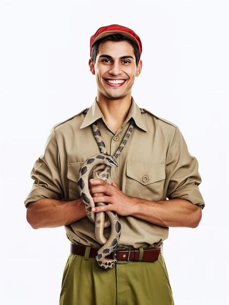 Premium Ai Image Experienced Male Zookeeper With Animals Ai Generated