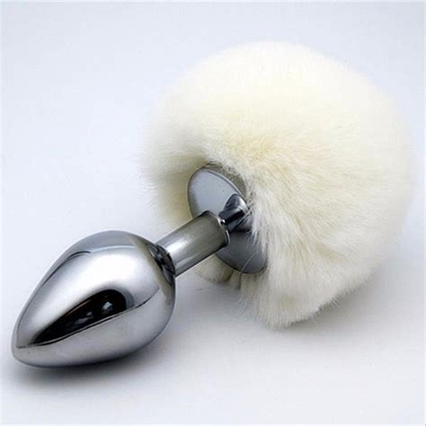 Plug Anal Metal Rabo Coelho Coelinha Pompom Branco Cliv Sexo R