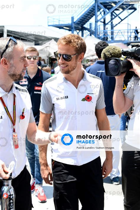 L To R Steve Cooper GBR McLaren Press Officer And Jenson Button