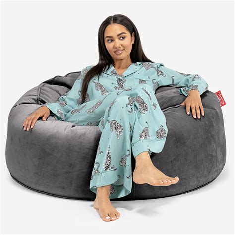 Lounge Pug Cord Large Bean Bag For Adults Mammoth Giant Beanbag Uk Graphite Grey Big Bertha