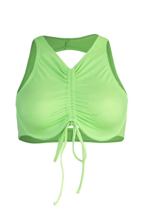TRENDYOLMİLLA Yeşil Halter Yaka Büzgülü Bikini Üstü TBESS23BU00133 Fiyatı Yorumları Trendyolmilla