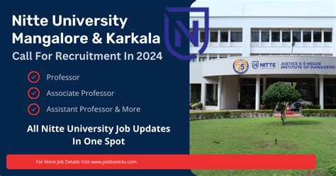 Nitte University, Mangalore, And Karkala Call For Recruitment In 2024 - JOB BOOK 4U