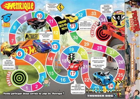 Jogo De Tabuleiro Hot Wheels Personalizado Elo7