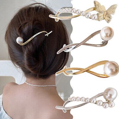 Elegant Metal Pearl Hair Clip Women Hair Accessories Butterfly Hair