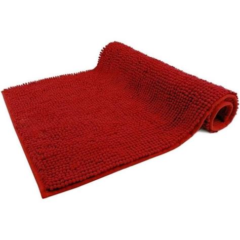 Tapis De Bain Rouge X Cm Antid Rapant Doux Absorbant