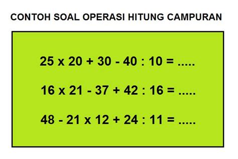 Contoh Soal Operasi Hitung Campuran Bilangan Bulat