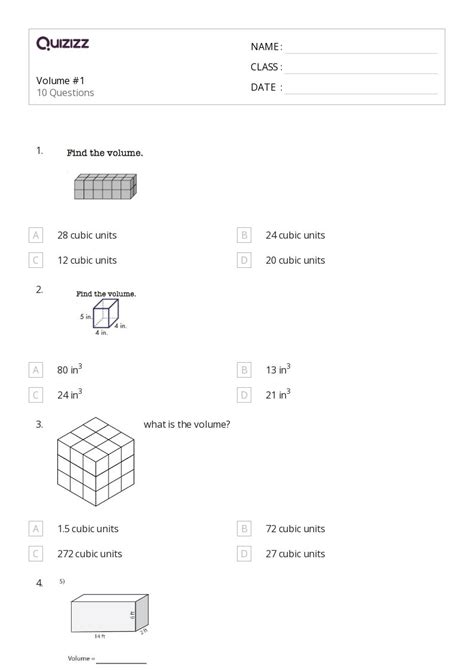 50 Volume Worksheets For 4th Grade On Quizizz Free And Printable