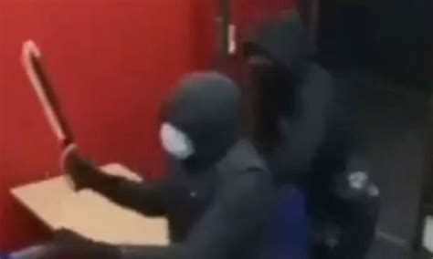 Moment Six Strong Masked Gang Armed With Machetes Launch Savage Attack