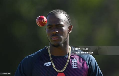 England bowler Jofra Archer looks on during England nets ahead of the... News Photo - Getty Images