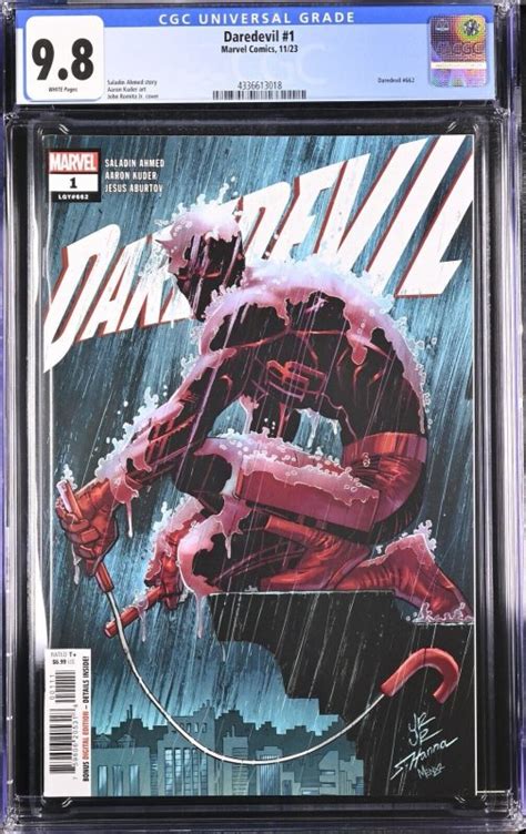 Daredevil 1 CGC 9 8 White Pages John Romita Jr Cover A Marvel 2023