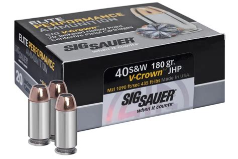 E40SW220 Sig Sauer E40SW220 Elite V Crown 40 S W 180 Gr Jacketed