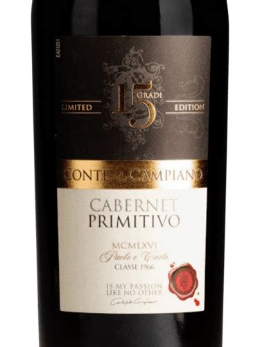 Conte di Campiano Limited 15 Gradi Edition Cabernet Primitivo Vivino 日本