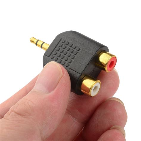 Gold Plated 3 5mm Stereo To 2 RCA Male To Female Adapter Audio Splitter