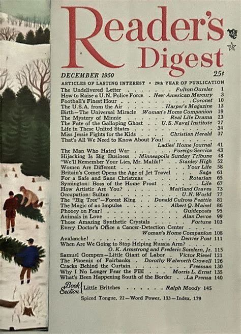 Readers Digest December 1950 At Wolfgangs