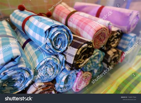 Traditional Loincloth Made Thailand Silk Plaid Stock Photo 1160917564