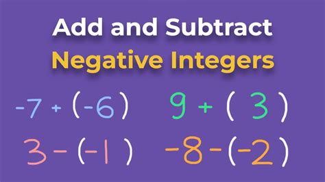 How To Add And Subtract Negative Numbers Youtube